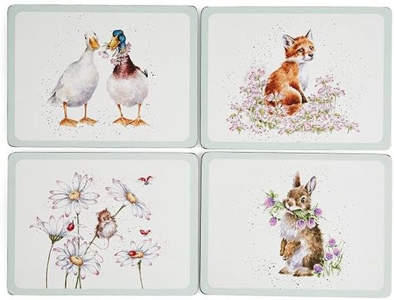 Placemats ´Wrendale Wildflowers´ Large 4 stk. i æske