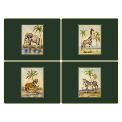 Placemats ´African Animals´ Large 4 stk. i æske.