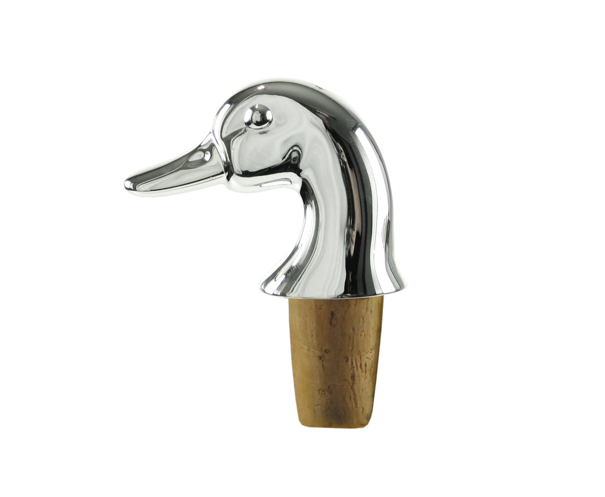 Vinprop med andehoved forsølvet hjd. 8 cm