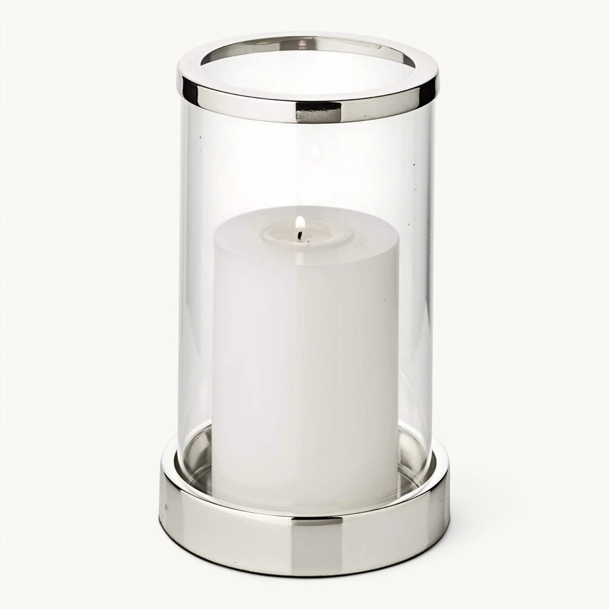 Hurricane Sanremo forsølvet med glas H. 20 cm