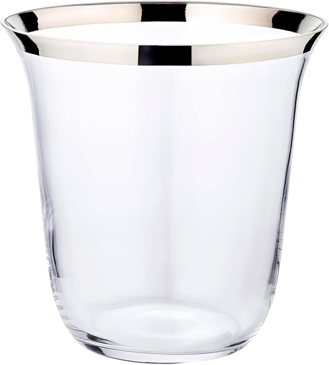 Vinkøler glas med sølvkant hjd. 23 cm Ø 23 cm