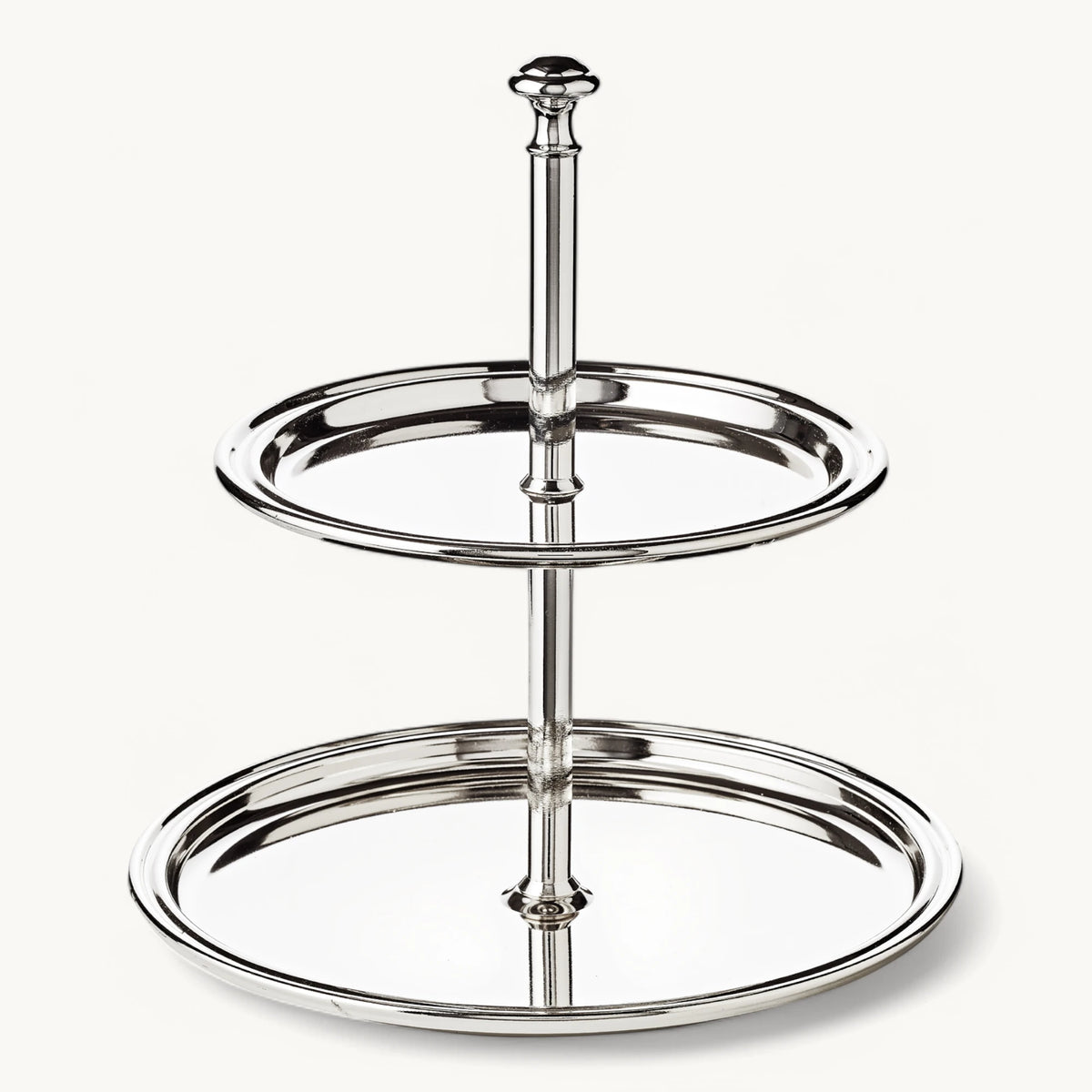 Etagere Thread i 2 etager forsølvet H. 22 cm
