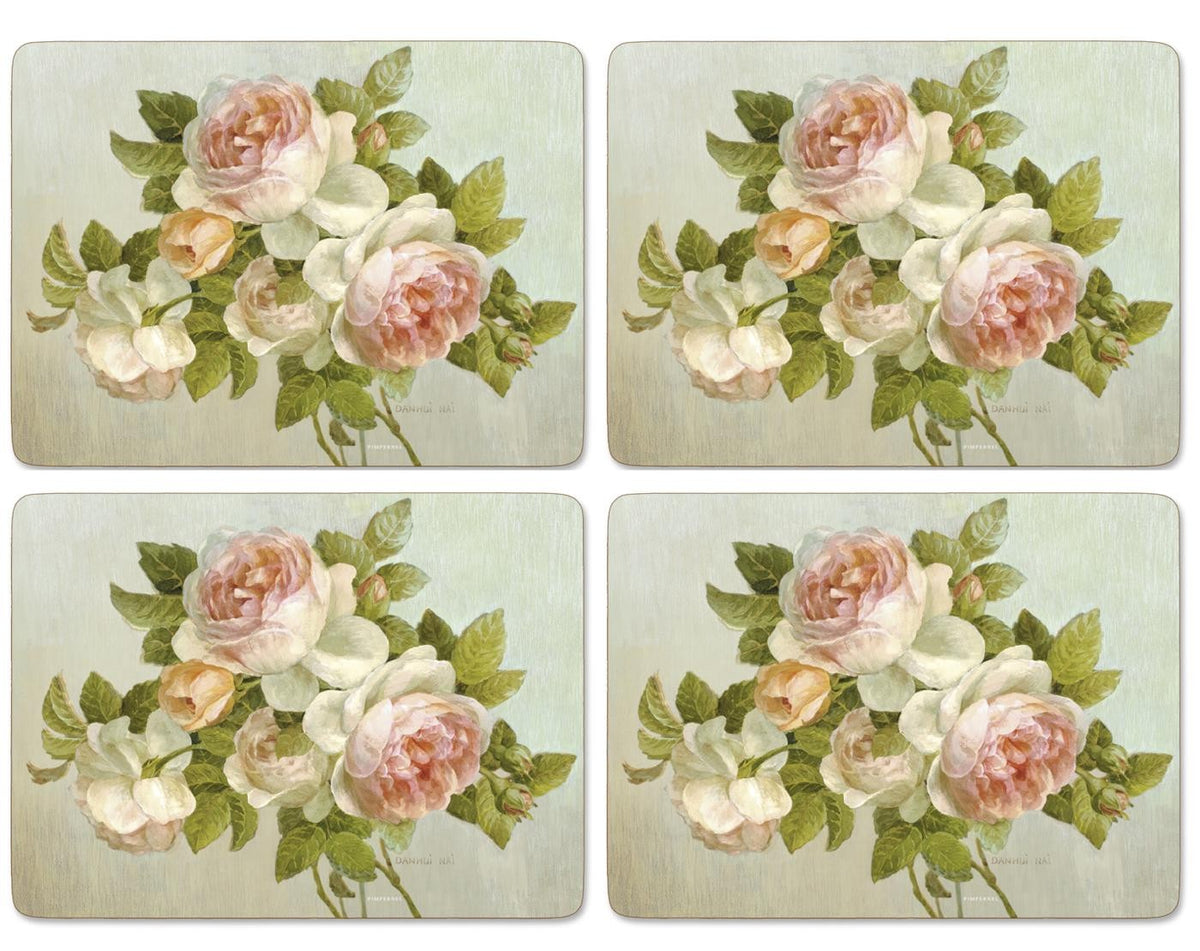 Placemats ´Antique Rose´ Large 4 stk. i æske