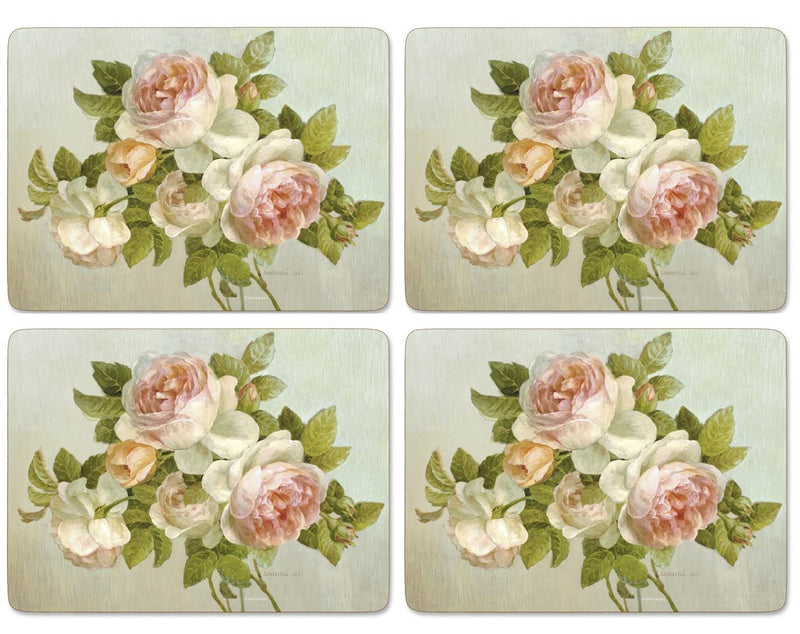 Placemats ´Antique Rose´ Large 4 stk. i æske