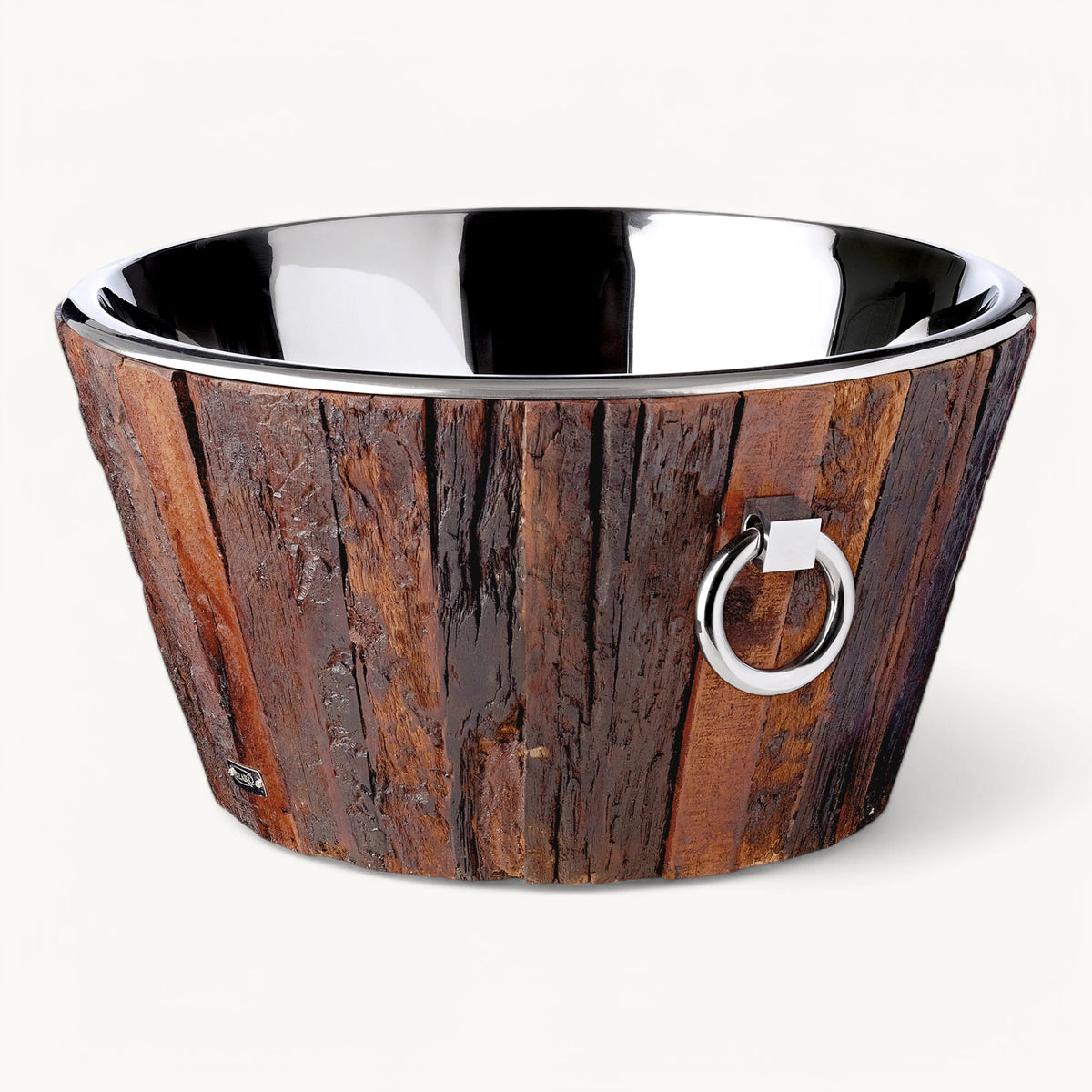 Vinkøler / Champagnekøler Montgomery i teak og stål Ø 47 cm