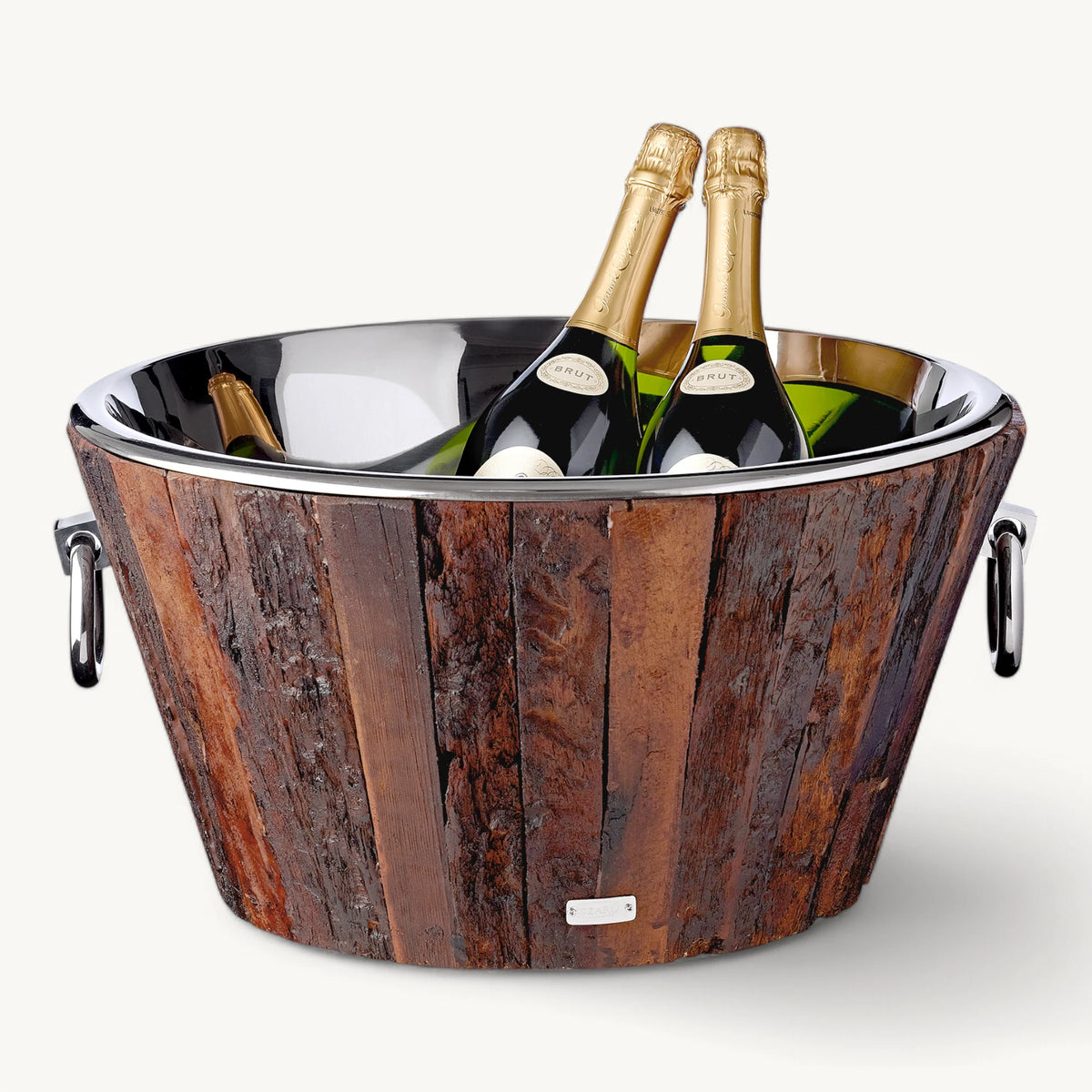 Vinkøler / Champagnekøler Montgomery i teak og stål Ø 47 cm