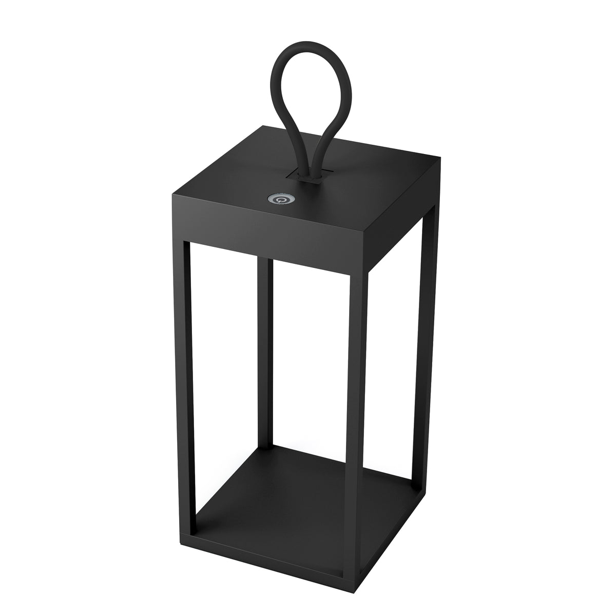 Lanterne m/ LED lys touch sort hjd. 30 cm genopladelig