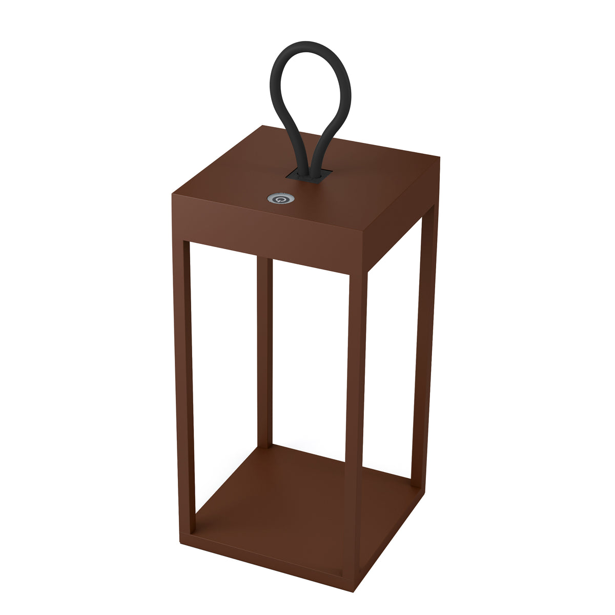 Lanterne m/ LED lys touch cobberbrun hjd. 30 cm genopladelig