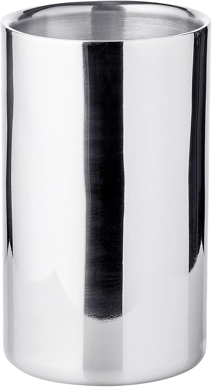Vinkøler hjd. 20 cm Ø 12 cm blank stål