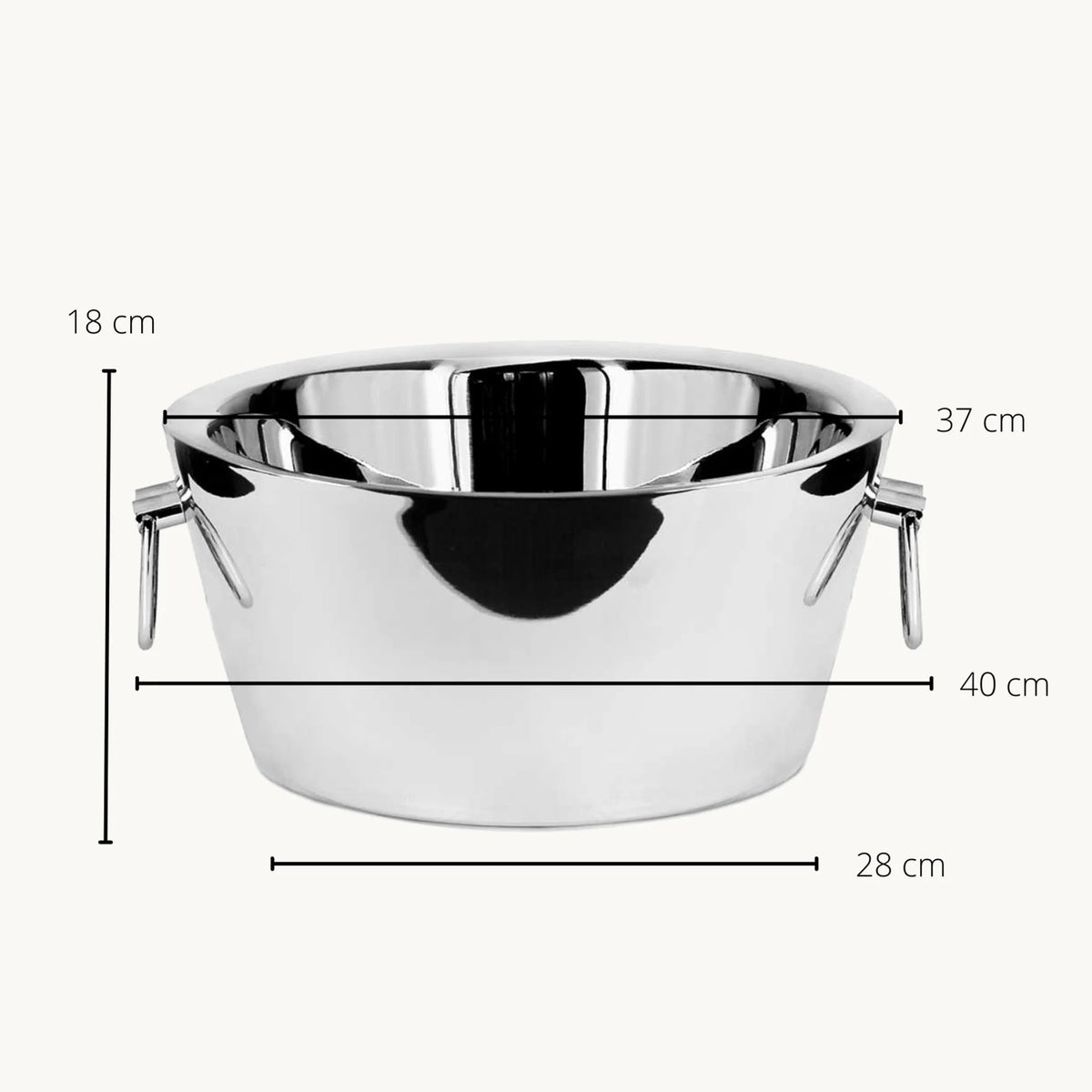 Vinkøler / Champagnekøler Stor m/ håndtag Ø 38 cm