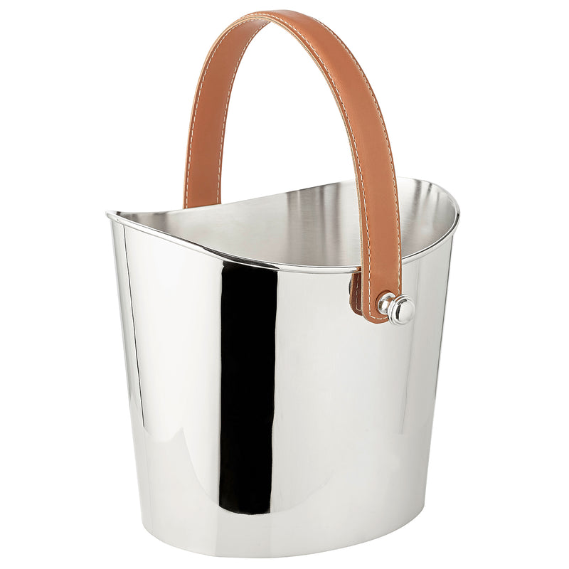 Vinkøler / Champagnekøler forsølvet m/ læderhank H. 17 cm