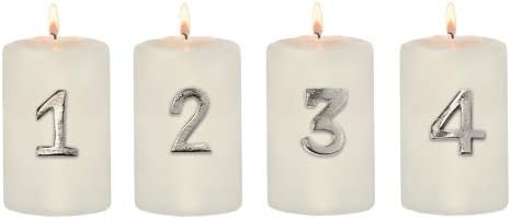 Candlepin advent s/4 tal i æske hjd.4 cm i nikkel