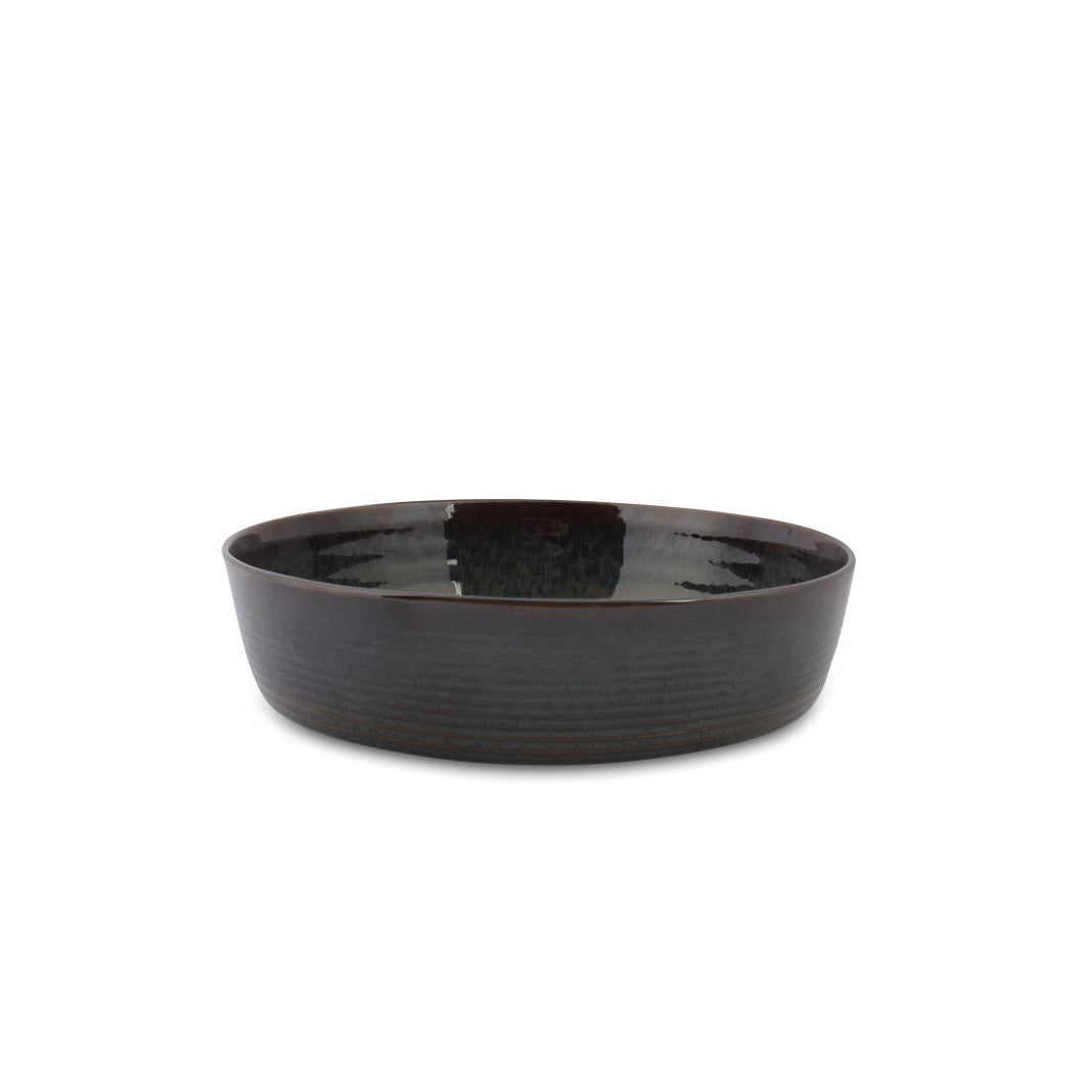 Serveringsskål reactive blå glasur Ø30 x 6,5 cm