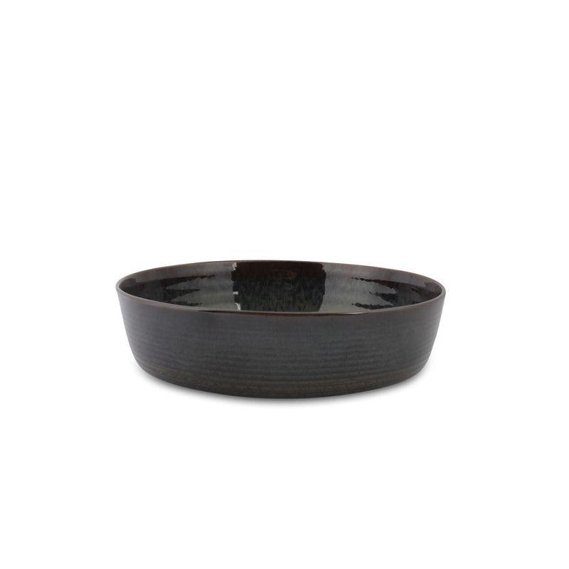 Serveringsskål reactive blå glasur Ø30 x 6,5 cm