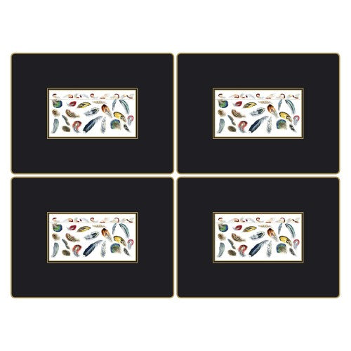 Placemats ´Feathers´ Large 4 stk. i æske.