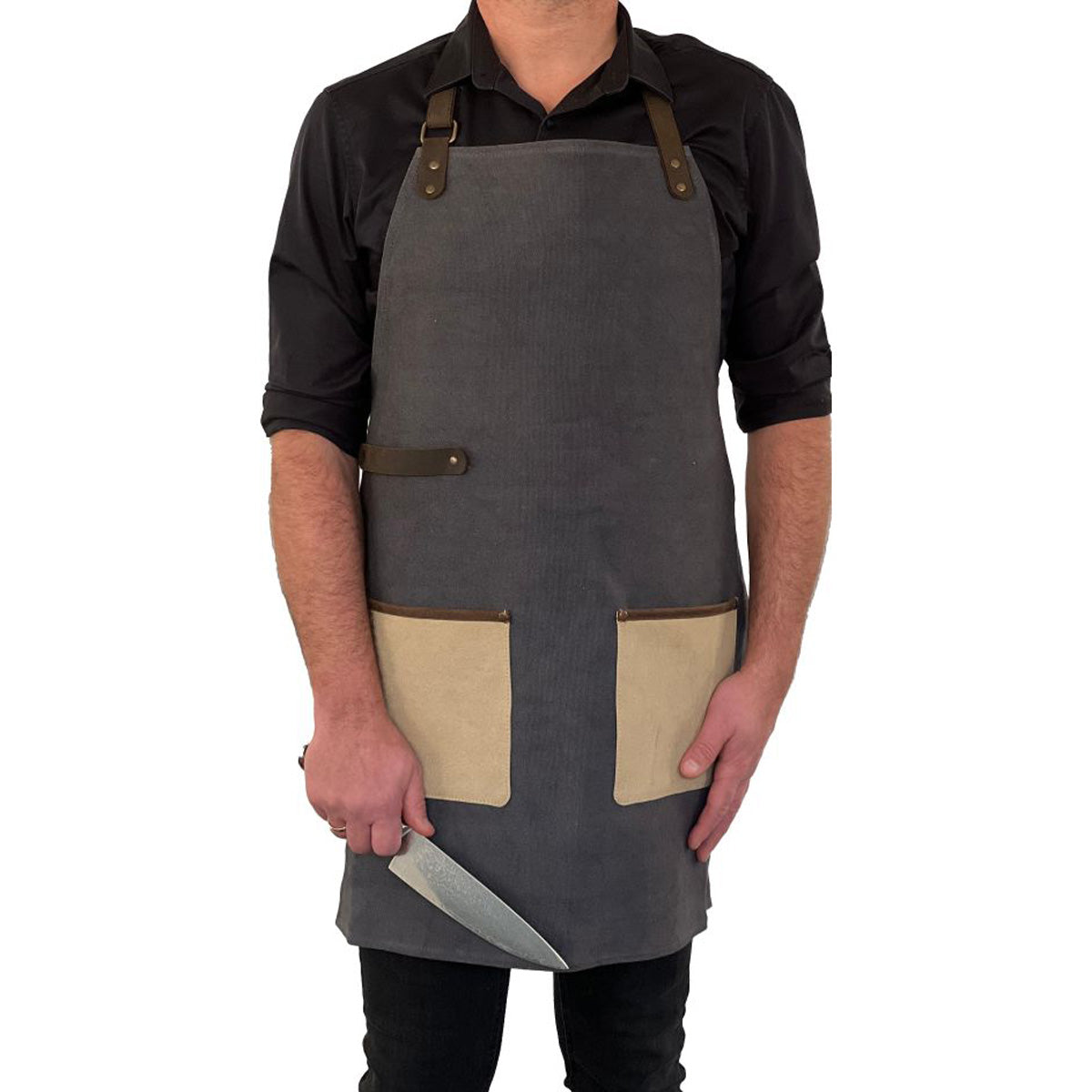 Forklæde canvas, mørkegrå