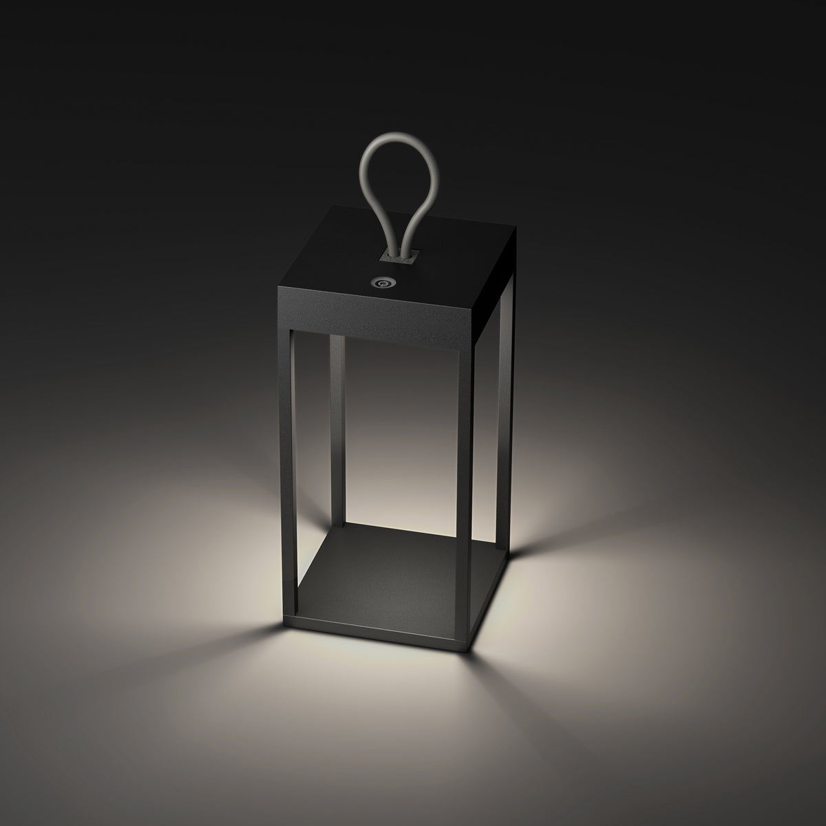 Lanterne m/ LED lys touch cobberbrun hjd. 30 cm genopladelig