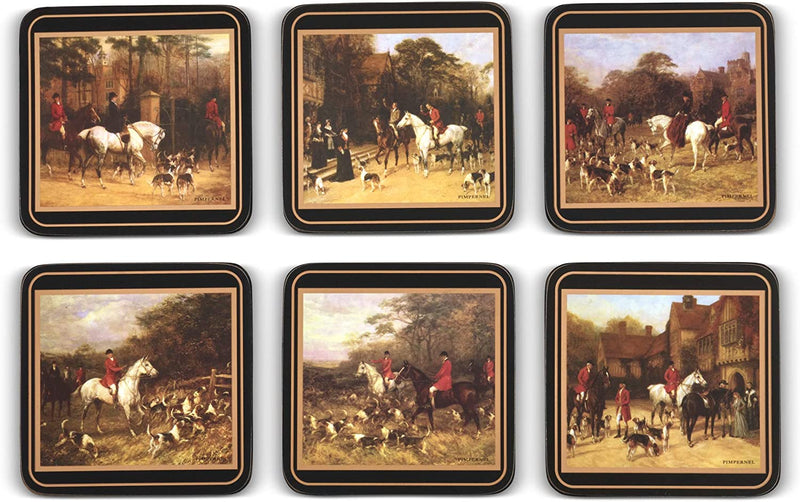 Coasters ´Tally Ho´ 10,5 x 10,5 - 6 stk. i æske