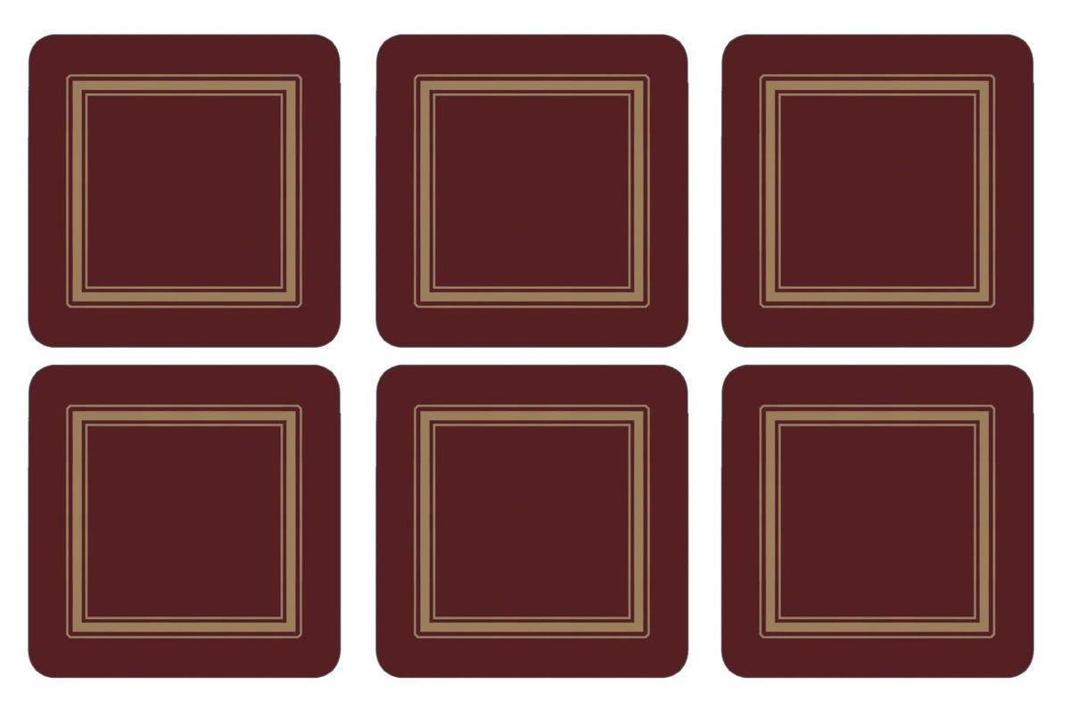 Coasters ´Classic Bordeux´ 10,5 x 10,5 - 6 stk. i æske