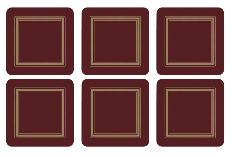 Coasters ´Classic Bordeux´ 10,5 x 10,5 - 6 stk. i æske