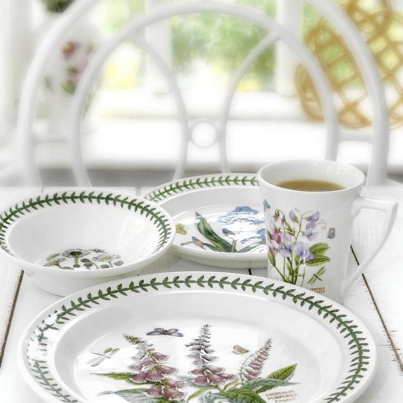 Ovalt Fad Foxglove motiv lgd. 33 cm