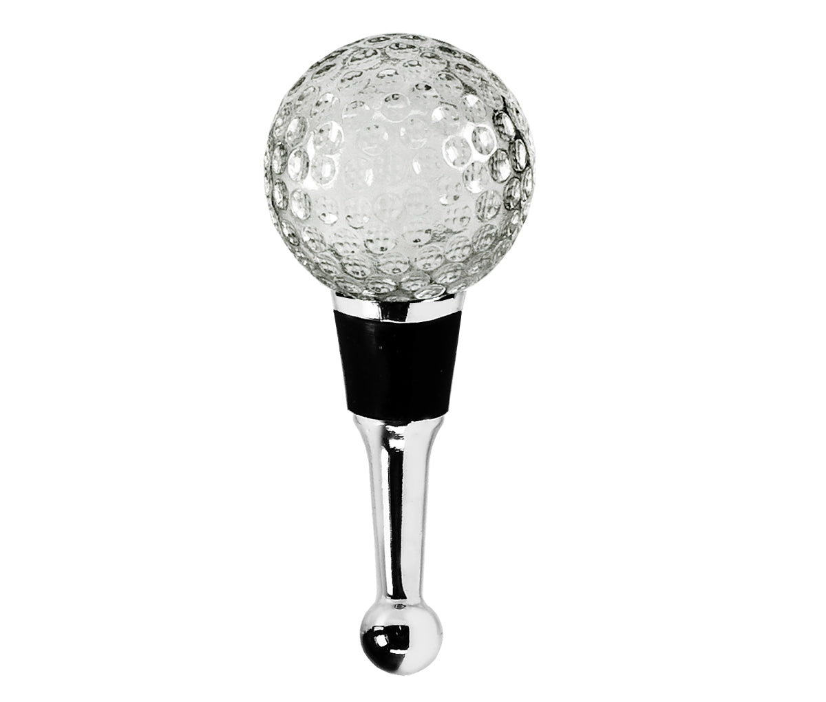 Vinprop med golfkugle i Muranoglas krystal H. 10cm