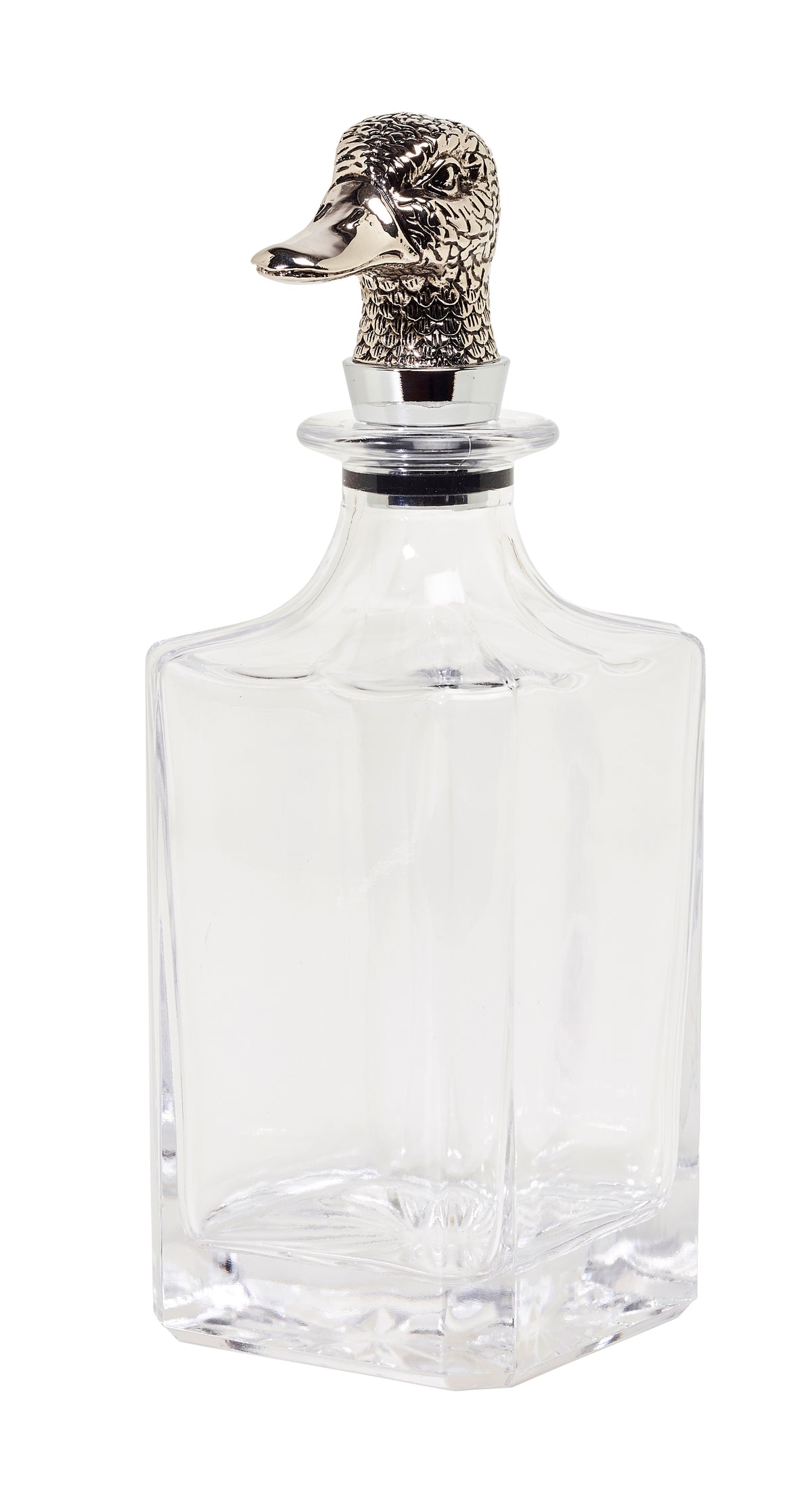 Glas Decanter / Karafel med andeprop hjd. 26 cm