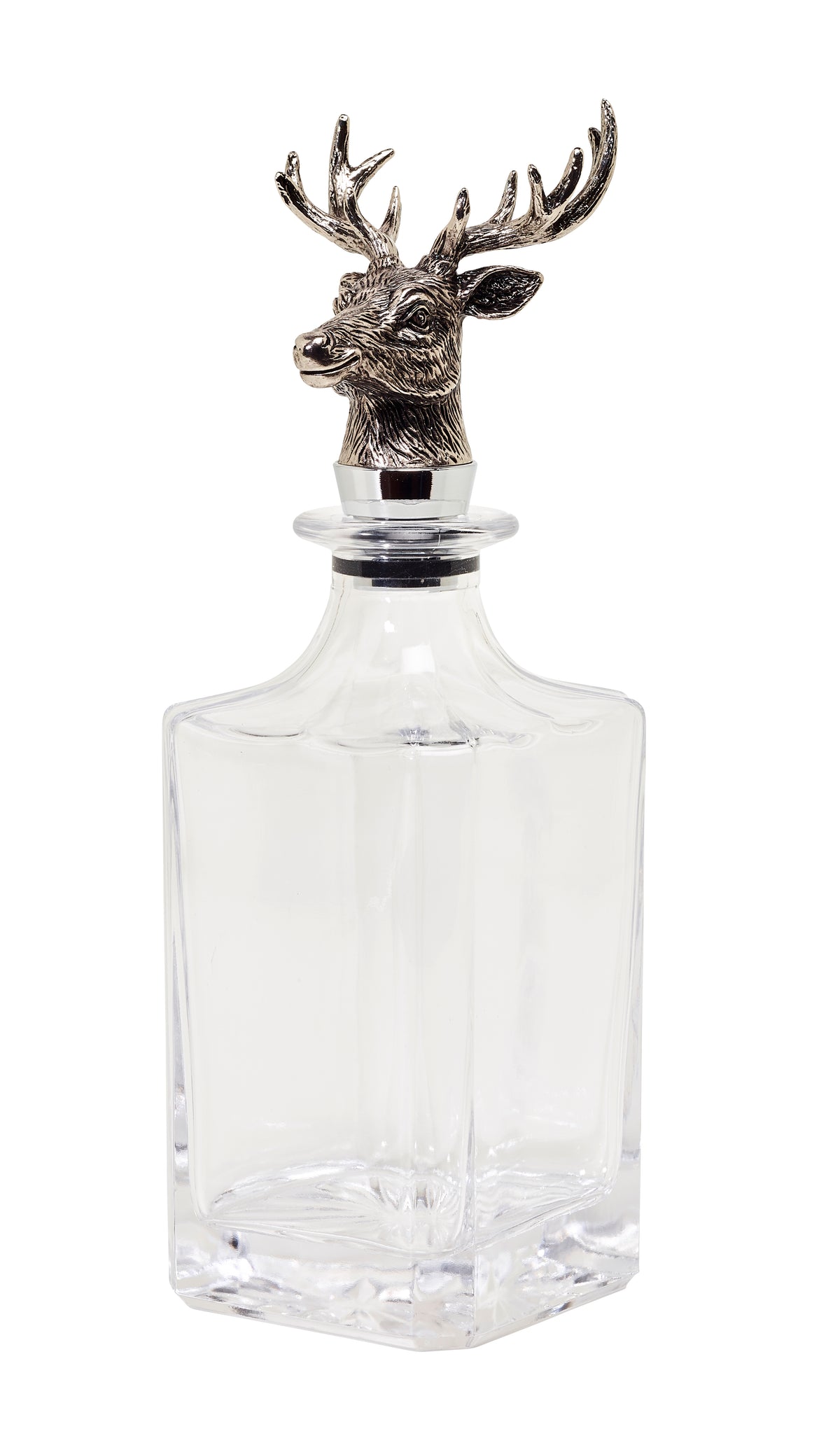 Glas Decanter / Karafel med hjorte prop hjd. 26 cm