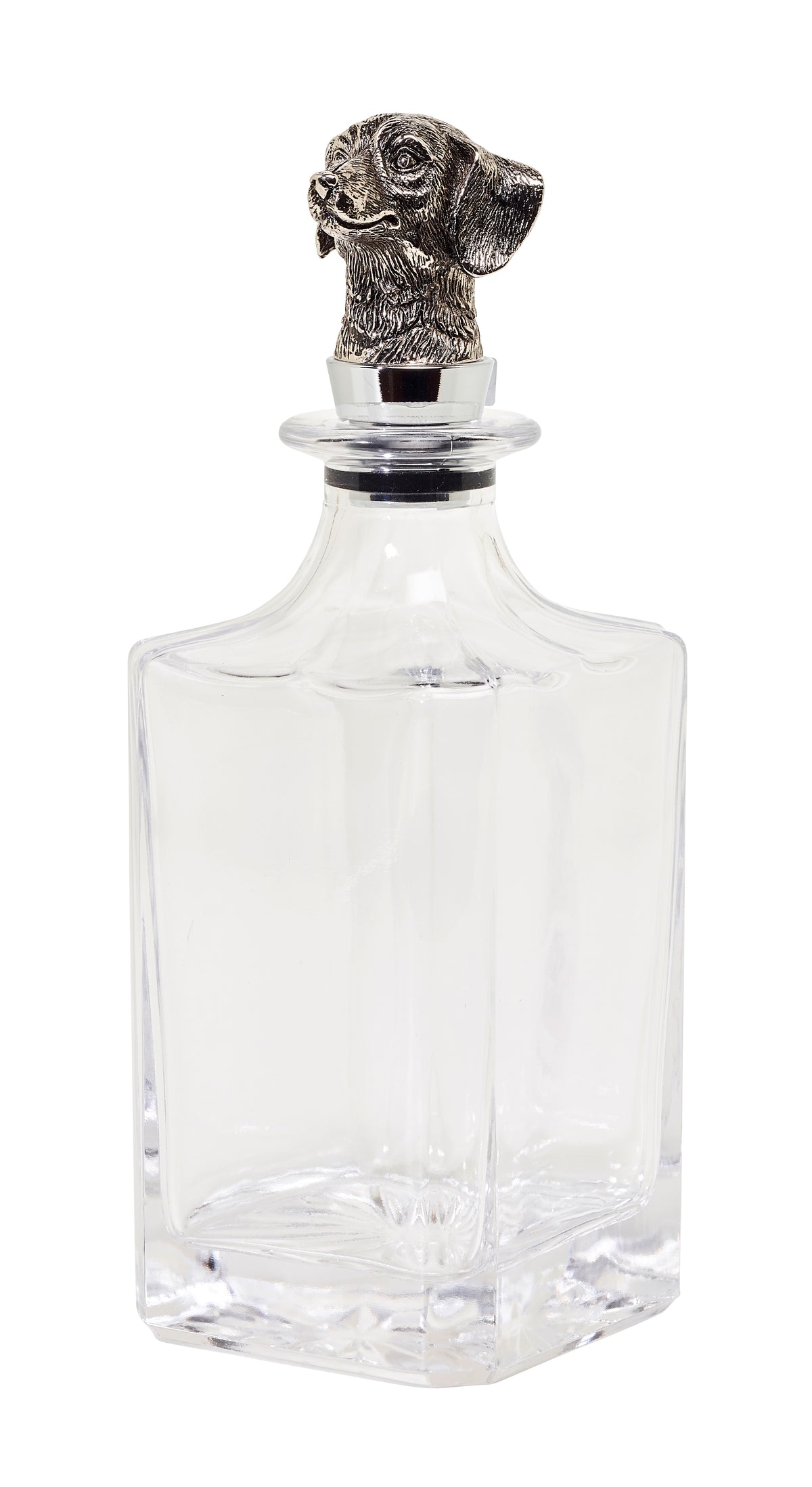 Glas Decanter / Karafel med hundeprop hjd. 26 cm