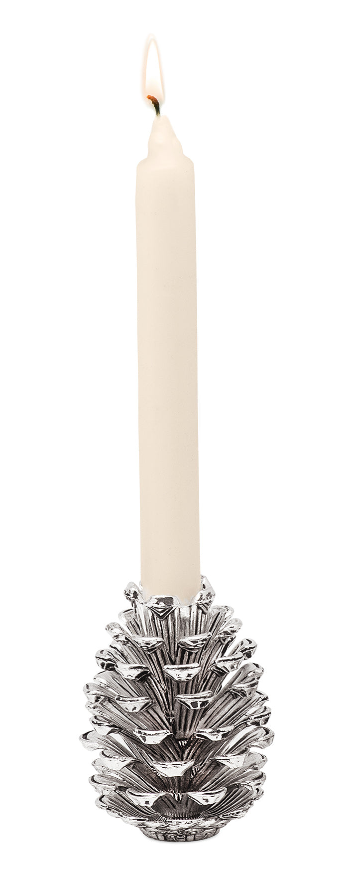 Kogle lysestage til kronelys forsølvet hjd. 9 cm