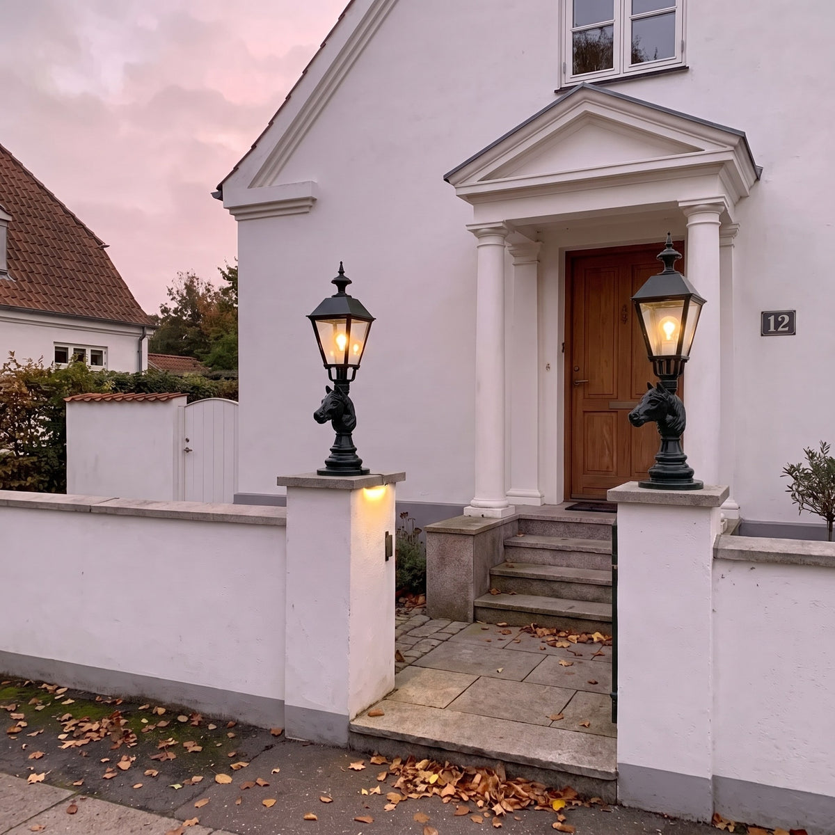 Heste sokkellampe m/ hestehoved + K6b, 90 cm i brug udendørs