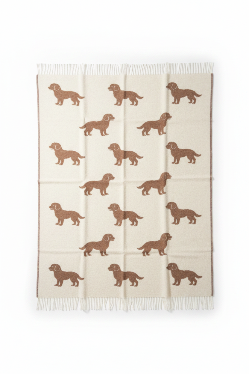 Plaid Belpo Hvalp i 100% ren ny uld