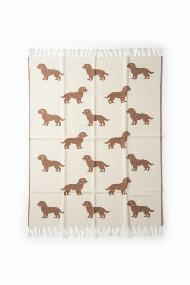Plaid Belpo Hvalp i 100% ren ny uld