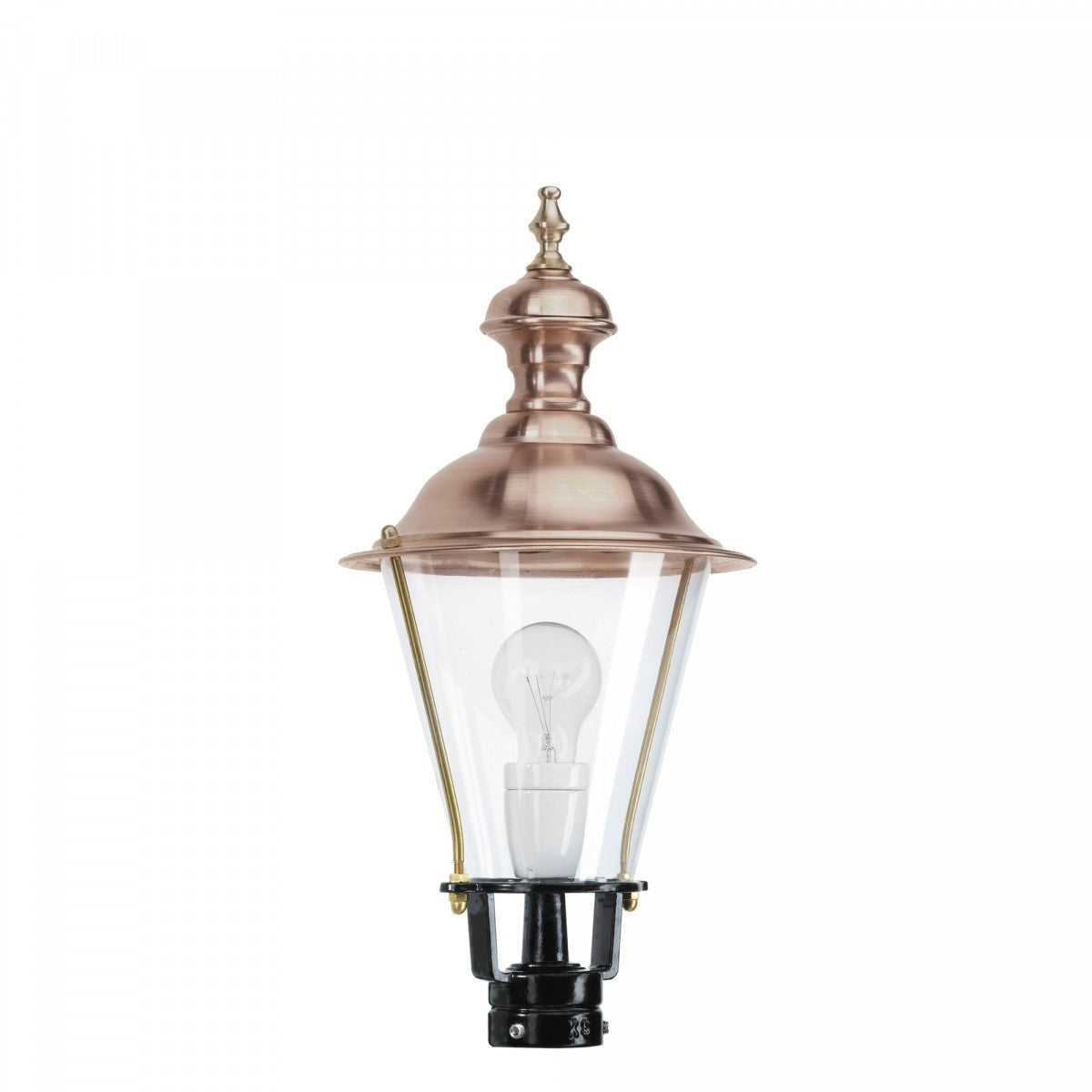 K 4b, løs lampe m/ kobbertop, rund 45 cm i sort