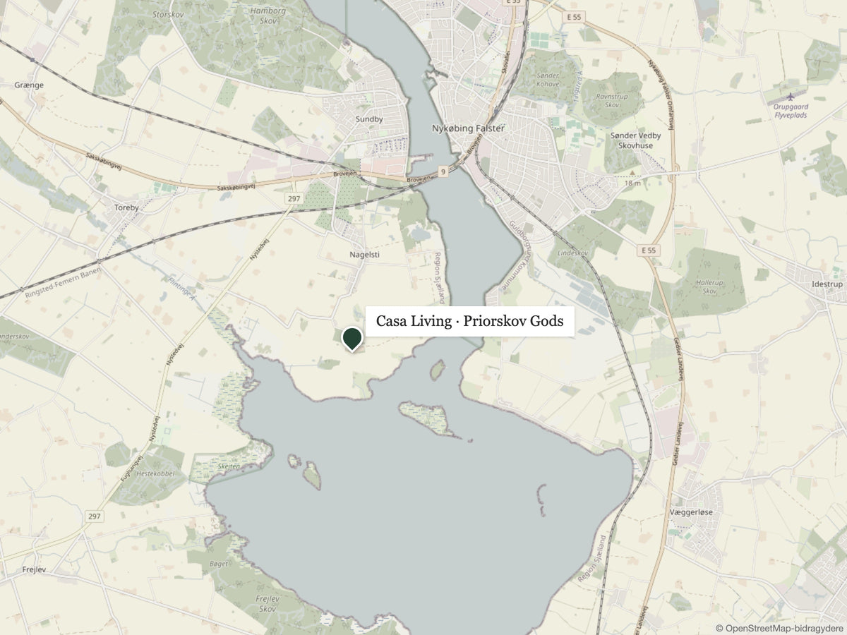 Kort over vejen til Casa Living på Priorskov Gods