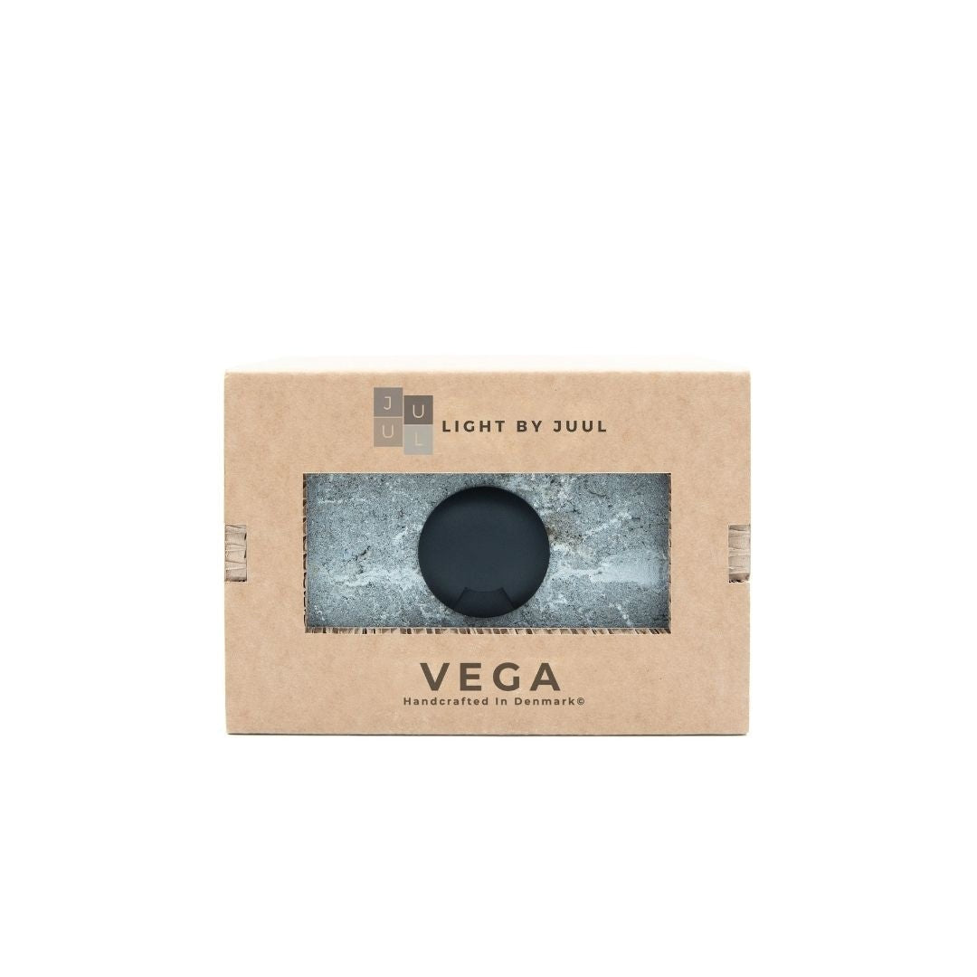 Holmegaardssten Kantblok Grå m/ Vega lampe 0,75W Light By Juul