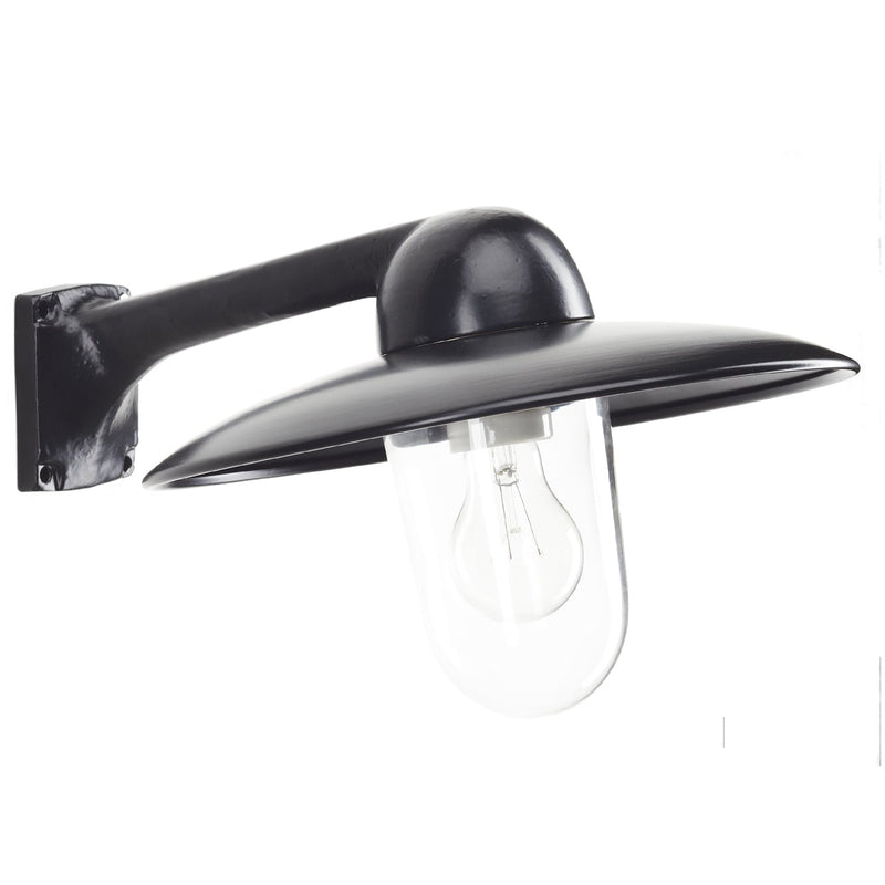 Moderne klassiske væglampe - Sort/alu hjd. 24 cm