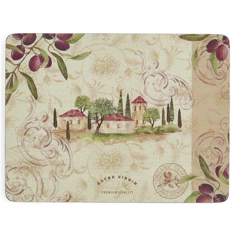 Placemats ´Olive Orchard´ Large 4 stk i æske