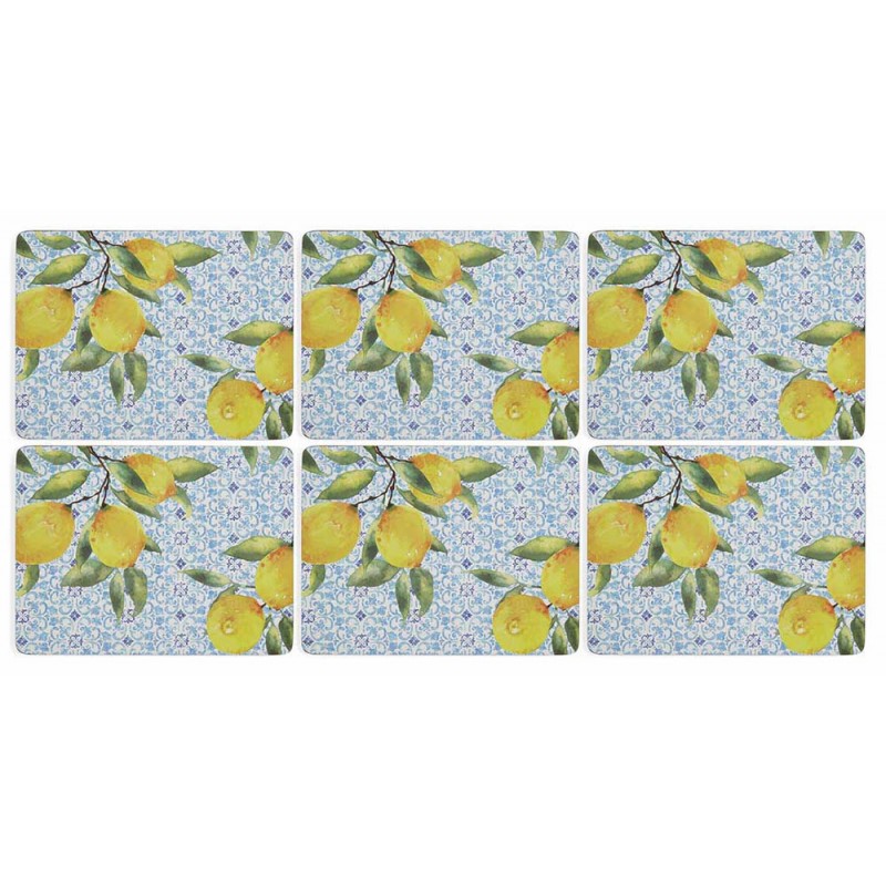 Placemats ´Amalfi Lemons´ Mellem 6 stk i æske