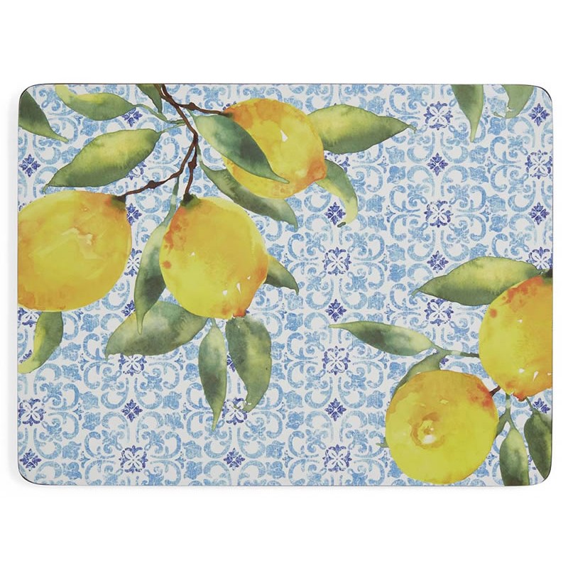 Placemats ´Amalfi Lemons´ Large 4 stk i æske