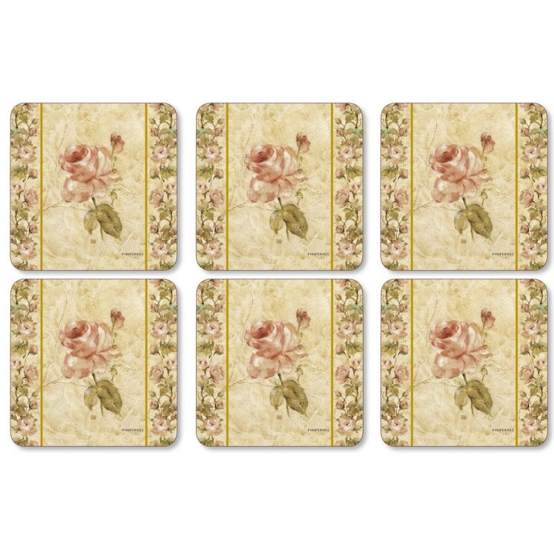 Coasters ´Antique Rose Linen´ 10,5 x 10,5 - 6 stk. i æske
