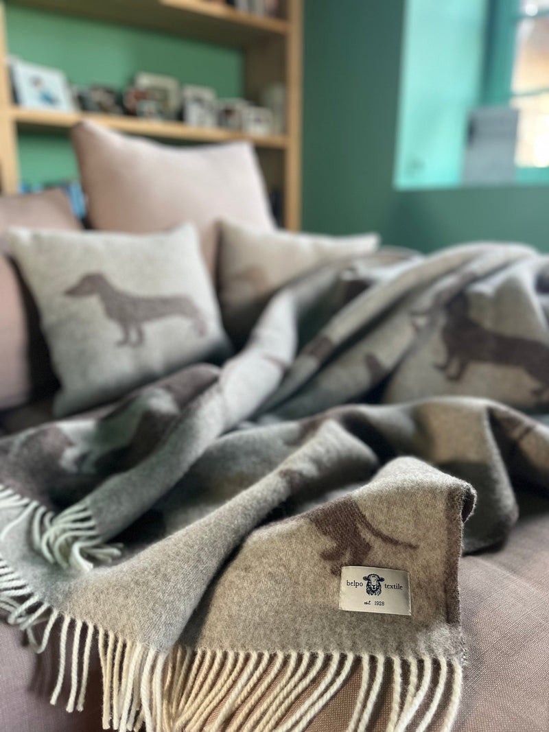 Plaid Belpo Gravhund i 100% ren ny uld