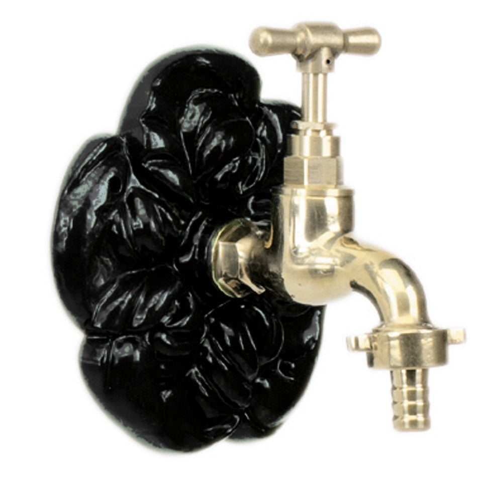 Vandhane roset, 15 cm høj i sort