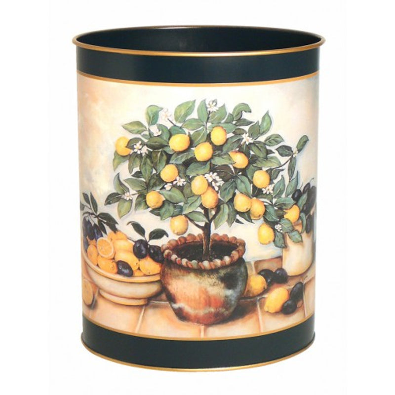 Papirkurv frugt ´Lemon Tree´ grøn baggrund, hjd. 28 cm.