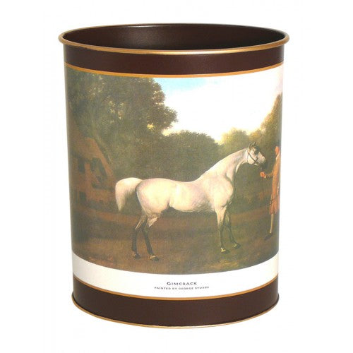Papirkurv Racehorses m/ rød baggrund , hjd. 28 cm.