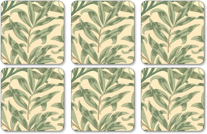 Coasters ´Willow Bough Green´ 10,5 x 10,5 - 6 stk. i æske