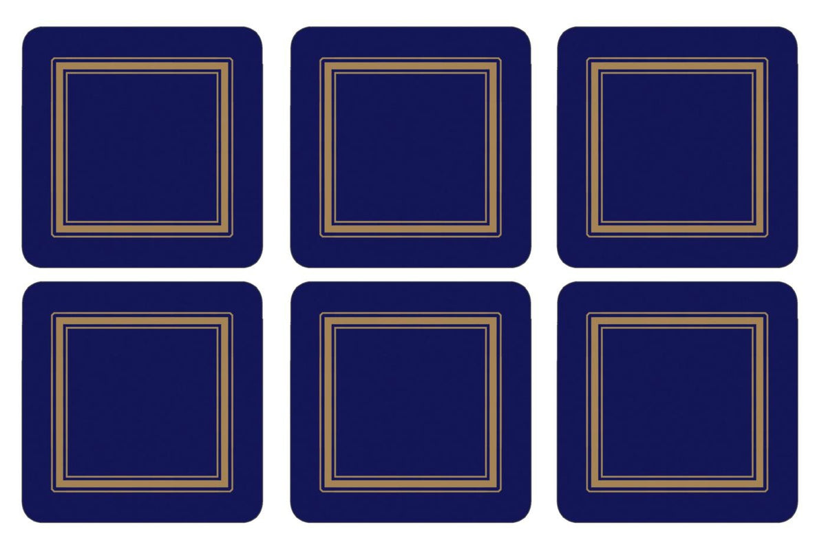 Coasters ´Classic Midnight Blue´ 10,5 x 10,5 - 6 stk. i æske