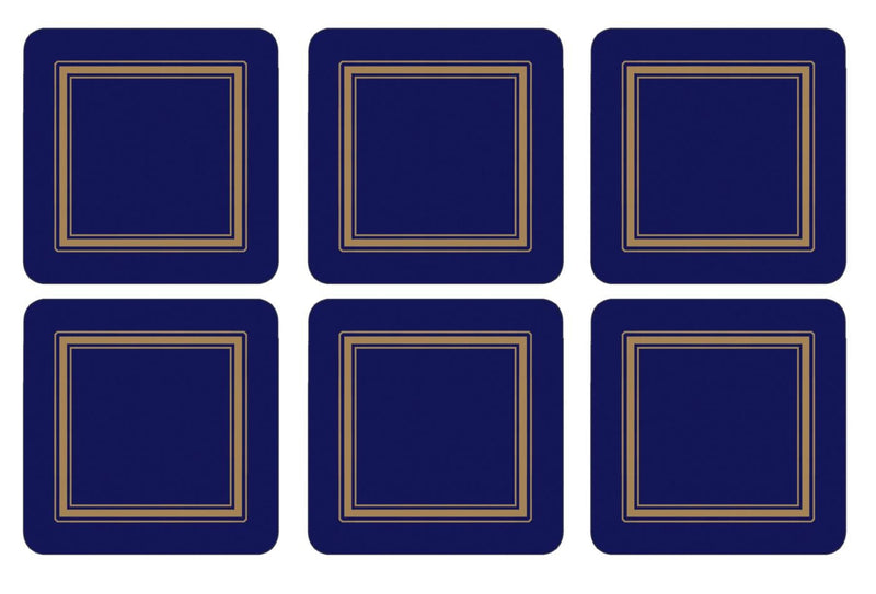 Coasters ´Classic Midnight Blue´ 10,5 x 10,5 - 6 stk. i æske