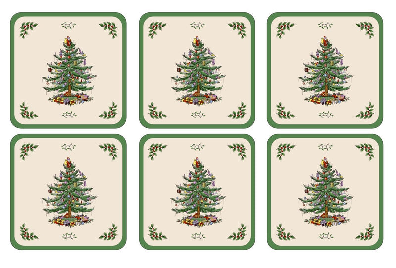 Coasters ´Christmas Tree´ 10,5 x 10,5 - 6 stk. i æske