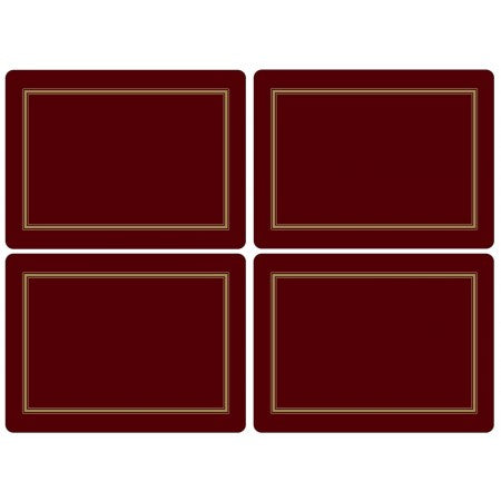 Placemats ´Burgundy Classic´ bordeux Large 4 stk. i æske.